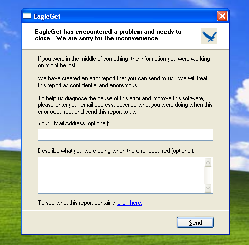 EagleGet 1.1.8.1 - Denial of Service - Windows dos Exploit